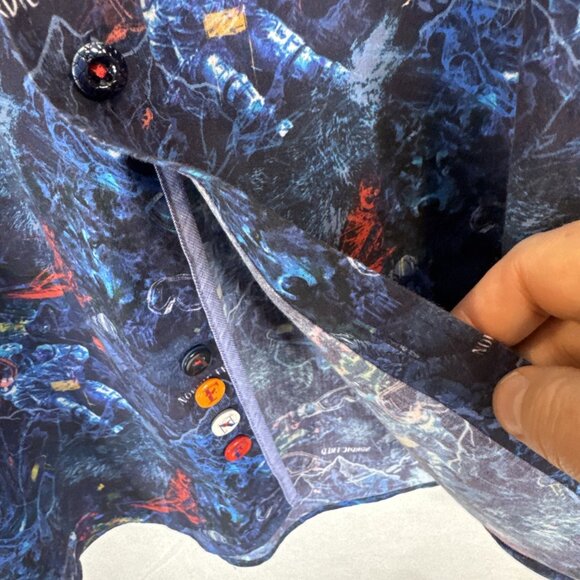 A Fish Named Fred Nordic Ski Print Shirt Men’s XL EU 2XL Long Sleeve Button Up - Picture 3 of 7